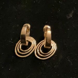 Avon Vintage Gold Circle Trio Pierced Earrings